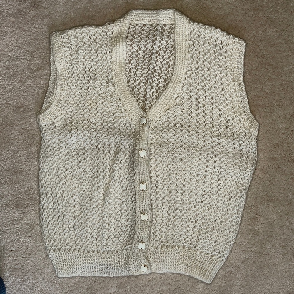 Hand Knitted Sleeveless Cardigan